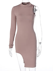 Load image into Gallery viewer, One Shoulder Long Sleeve Dress