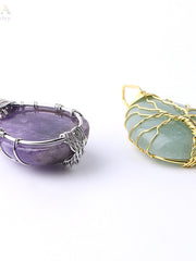 Load image into Gallery viewer, Tree of Life Natural Stone Pendant Necklace