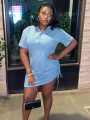 Load image into Gallery viewer, Drawstring T-Shirt Dress