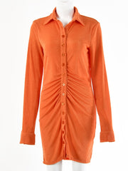 Load image into Gallery viewer, Long Sleeve Button Down Mini Dresses