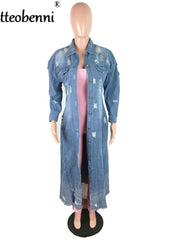 Load image into Gallery viewer, Long Denim Jacket