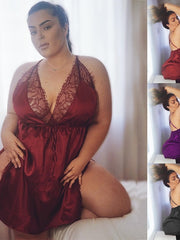 Load image into Gallery viewer, Sleeveless V-neck Lace Sexy Nightdress Lingerie