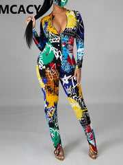 Load image into Gallery viewer, Long Sleeve Graffiti Jumpsuit