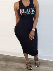 Load image into Gallery viewer, Black-Girl-Magic Print Dress
