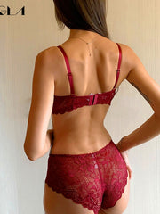 Load image into Gallery viewer, Fashion Sexy Bra Sets Plus Size C D Cup Thin Cotton Underwear Women Set Lace Comfortable Brassiere Gray Bras Embroidery Lingerie