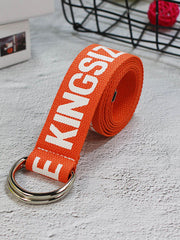 Load image into Gallery viewer, Unisex Canvas Belts Letters Printed D Ring Double Buckle