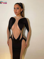 Load image into Gallery viewer, See-Through Bodycon Dress