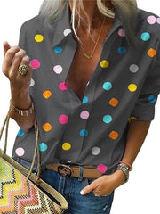 Load image into Gallery viewer, Polka Dot Button Up Blouse