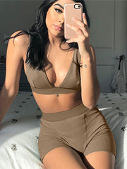 Load image into Gallery viewer, Crop Tank Top & Track Shorts