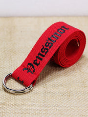 Load image into Gallery viewer, Unisex Canvas Belts Letters Printed D Ring Double Buckle