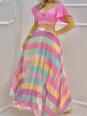 Load image into Gallery viewer, Crop Top and Long Skirt Set