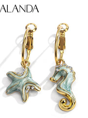 Load image into Gallery viewer, Seahorse & Starfish Earrings