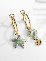 Load image into Gallery viewer, Seahorse & Starfish Earrings