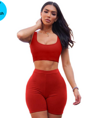 Load image into Gallery viewer, Crop Top Tank Top and Bicycle Shorts