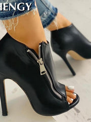 Load image into Gallery viewer, Zipper High Heels