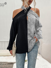 Load image into Gallery viewer, Long Sleeve Off-Shoulder Top