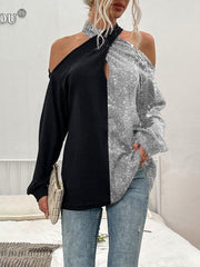 Load image into Gallery viewer, Long Sleeve Off-Shoulder Top