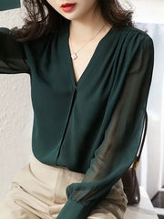 Load image into Gallery viewer, Sheer Long Sleeve Blouse