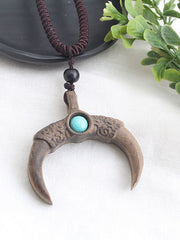 Load image into Gallery viewer, Hood/Natural Stone Pendant Necklace