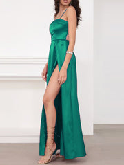 Load image into Gallery viewer, Long Satin Dress