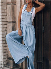 Load image into Gallery viewer, Denim Overalls Jumpsuit