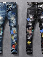 Load image into Gallery viewer, Streetwear Fashion Men Jeans Slim Fit