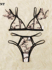 Load image into Gallery viewer, Sheer Lace Embroidered Lingerie Set
