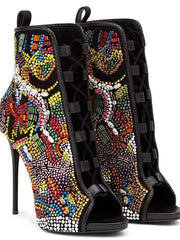 Load image into Gallery viewer, Rhinestone High Heels