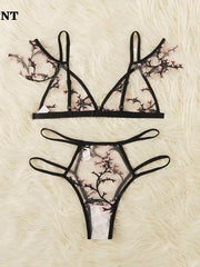 Load image into Gallery viewer, Sheer Lace Embroidered Lingerie Set