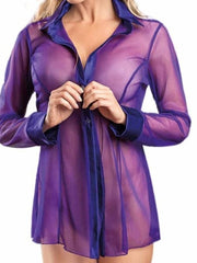 Load image into Gallery viewer, Sheer Button-Down Shirt