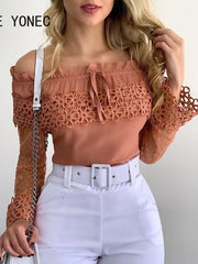 Load image into Gallery viewer, Ruffled Lace Off Shoulder Top