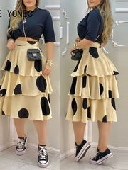 Load image into Gallery viewer, Two-Piece Crop Top and Ruffled Skirt Set