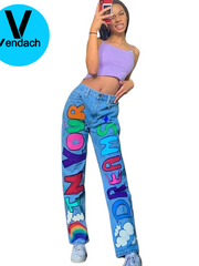 Load image into Gallery viewer, Baggy Graffiti Jeans