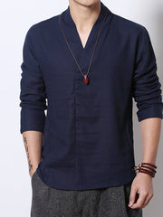 Load image into Gallery viewer, Men's Long Sleeved Hemp Tunic Style Shirt