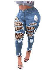 Load image into Gallery viewer, Ripped Denim Jeans w/ Patchwork