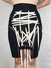 Load image into Gallery viewer, Laced Patchwork Skirt