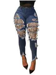 Load image into Gallery viewer, Ripped Denim Jeans w/ Patchwork