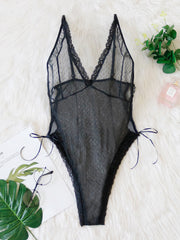 Load image into Gallery viewer, Deep V Sheer Bodysuit