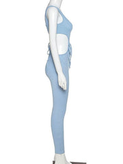 Load image into Gallery viewer, Four Point Lace Ties Bodycon Bodysuit