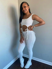 Load image into Gallery viewer, Four Point Lace Ties Bodycon Bodysuit