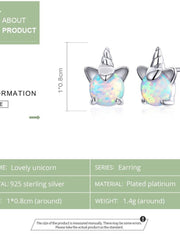 Load image into Gallery viewer, Sterling Silver Unicorn Stud Earrings