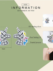Load image into Gallery viewer, Sterling Silver Unicorn Stud Earrings