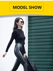 Load image into Gallery viewer, High Waist Faux-Leather Leggings