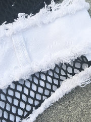 Load image into Gallery viewer, Denim Mesh Micro Shorts