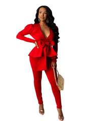Load image into Gallery viewer, Women's Pants Suit w/ Bow