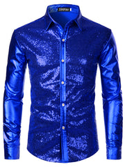 Load image into Gallery viewer, Long Sleeve Sequin Shirt