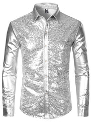 Load image into Gallery viewer, Long Sleeve Sequin Shirt