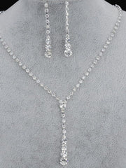 Load image into Gallery viewer, Rhinestone Necklace & Earrings Set
