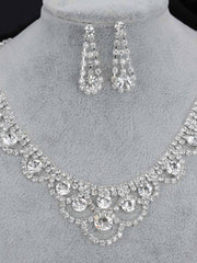 Load image into Gallery viewer, Rhinestone Necklace & Earrings Set