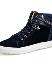 Load image into Gallery viewer, Men's High-Top Sneakers with Chain
